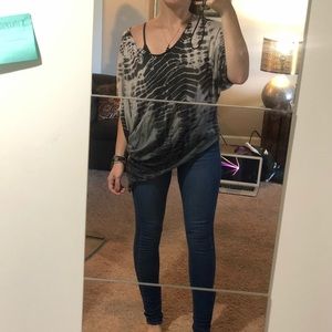 Hard Tail Sweater Tunic in grey tie-dye